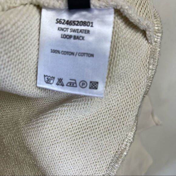 JOSEPH Runway Off White Loop Back Front Knot Raglan Crewneck Sweatshirt Sweater - Picture 12 of 15